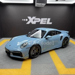1:18 Scale MINICHAMPS Porsche 911 992 TurboS 2021 Diecast Model Car Bay Blue - Picture 1 of 10