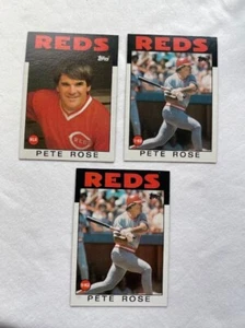 DCC: 1986 Topps Pete Rose #1 Cincinnati Reds 1B #741 Manager lot of 3 NM-MT - Picture 1 of 2