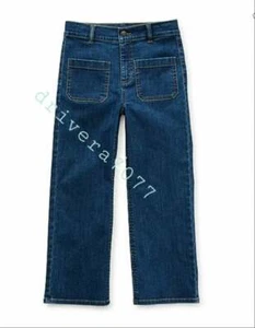 Thereabouts Cropped Jeans Adjustable High Waist/Elastic Waist/Wide Leg Little/Bi - Picture 1 of 2