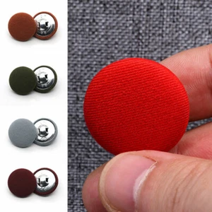 10pcs Alloy Cloth Covered Button For Suit Coat Round Buttons DIY Sewing Buckle - Picture 1 of 24