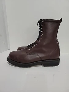 HECHOEN MEXICO BROWN LEATHER NEW OIL RESISTANT WORK MENS 14(4E) BOOTS - Picture 1 of 5