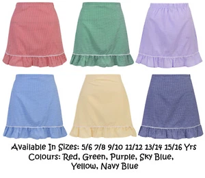 MÄDCHEN SCHULE GINGHAM ROCK ELASTISCH RÜCKEN SOMMER SCHULUNIFORM 5-16 JAHRE NEU - Bild 1 von 14