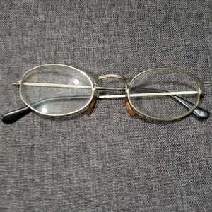 Vintage Oval Wire Rim Glasses Gold Tone - Picture 1 of 7