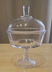 Victorian Glass Compote / Pedestal Candy Dish with Lid - Picture 1 of 6