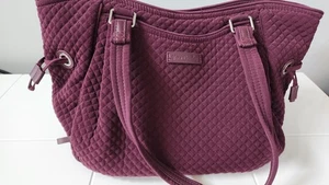 Vera Bradley Quilted Burgundy Tote Bag 15 X 11 X 5 - Picture 1 of 10