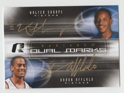 AARON AFFLALO / WALTER SHARPE 2008-09 UD Radiance DUAL MARKS AUTO /50 ON CARD - Image 1 of 2