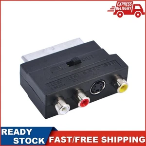 SCART Male to 3 RCA Female Adapter TV AV S-Video Input Output Switch Connector - Picture 1 of 10