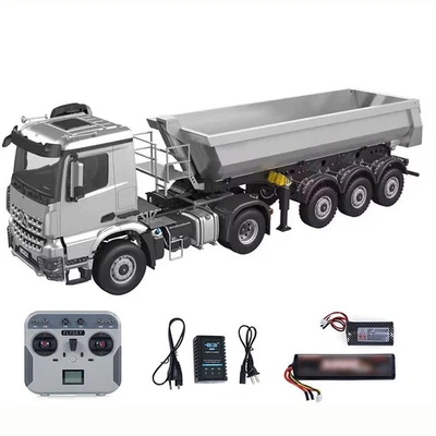 KABOLITE 5801 RTR 1:14 4WD RC Tractor Truck W/3-Axle Electric Dump Trailer Sound - Image 1 of 4
