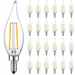 24x Luxrite 4W Vintage Candelabra LED Bulb Dimmable 4000K 400lm Cool White E12 - Picture 1 of 7