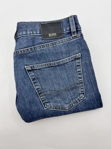Hugo Boss Jeans Mens 32x32 Fit (32X30.5( Blue Denim Texas Straight Leg - Picture 1 of 13
