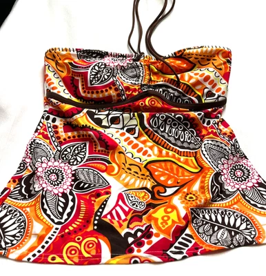 Lote 4591 - Top de baño HOBIE naranja y marrón para mujer - Talla L Foto 1 de 3