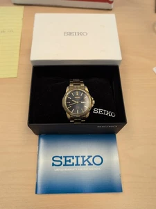 Herrenuhr Seiko Solar 100M goldfarben Metallarmband mit Box und Anleitung - Bild 1 von 7