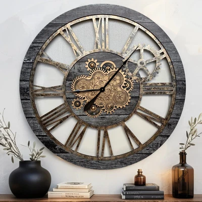 The Gears Reloj AMERICA LINE RELOJ DE PARED REDONDO 36 PULGADAS GRIS CARBONO Foto 1 de 4