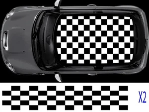 MINI CHEQUERED FLAG ROOF GRAPHIC DECAL STICKERS - Picture 1 of 2