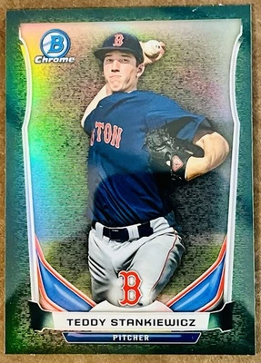 2014 Bowman Chrome Prospects Black Static Refractor /35 Teddy Stankiewicz #BCP25 - Image 1 of 2