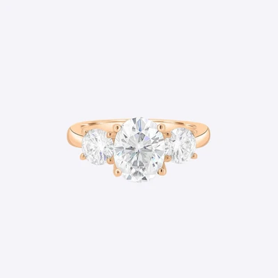 Diamond Ring For Wedding Lab Grown Oval 2.2 Carat IGI Certified 14k Rose Gold - Image 1 of 4
