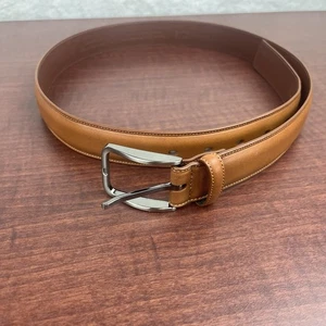 Perry Ellis Portfolio Men’s Size 34 / 85 Full Grain Cowhide Leather Brown Belt - Picture 1 of 8