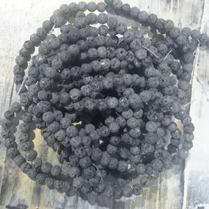 Cuentas de lava natural gris oscuro, 6 mm redondas aproximadamente 62 piezas envío gratuito. Vendedor de oz - Imagen 1 de 3