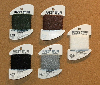 Rainbow Gallery Fuzzy Stuff Fiber - 2 Cards - Thread - Needlepoint - Embroidery
