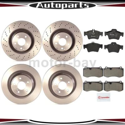 Pastillas de freno y rotores delanteros traseros para Mercedes-Benz S600 2013 2012 2011 2010 2009 Foto 1 de 4