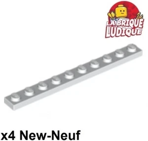 Lego 4x Plaque Plate 1x10 10x1 blanc/white 4477 NEUF - Picture 1 of 1