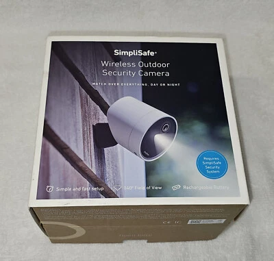 SimpliSafe Wireless Outdoor 1080P Camera White CMOB1 NEW - Image 1 of 2