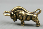 2.1"Collect Curio Chinese Bronze Animal Bull Oxen Cattle Ox Small Statue Pendant