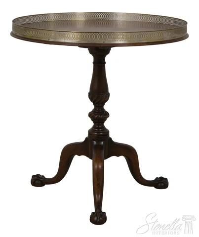 L56828EC: OLD COLONY Round Mahogany Clawfoot Lamp Table Cover