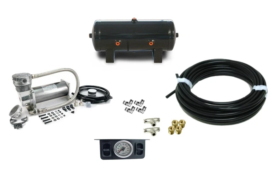 Viair 480C Single PEWTER Front & Back Manual Air Ride Kit For 1/2" NPT Bags - Image 1 of 1