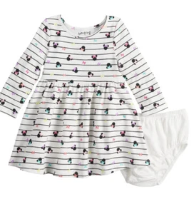 Girl's DISNEY'S MINNIE MOUSE Long Sleeve Shirred Skater Dress Size 18 Months NWT - Picture 1 of 3