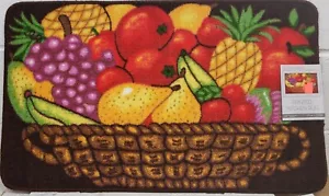 PRINTED NYLON KITCHEN RUG (non skid)(18"x30") BASKET OF FRUITS #1,rectangle, ST - Picture 1 of 12