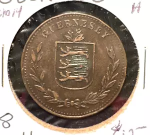 Guernsey 1918 H 8 doppie KM 14 XF - Foto 1 di 2