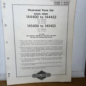 Briggs & Stratton Engine Models 144400 to 145453 Illustrated Parts Catalog List - Picture 1 of 2