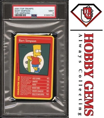 BART SIMPSON PSA 9 2001 Top Trumps The Simpsons Pop 1 - Image 1 of 2