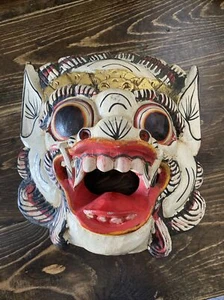 Vintage Antique Chinese Dragon Mask Hand Carved Wooden Ceremonial Wall decor - - Picture 1 of 11