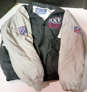 1991 Super Bowl 25 XXV Apex One Jacket Coat M NFL Buffalo Bills NY Giants - Picture 1 of 8