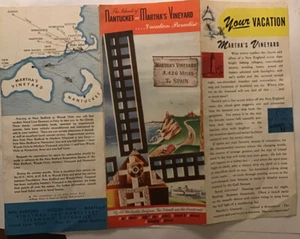 vintage Nantucket ,Martha’s vineyard travel guide and  Postcard Pack late 1940s - Picture 1 of 5