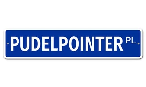 7154 SS Pudelpointer 4" x 18" Novelty Street Sign Aluminum - Picture 1 of 2