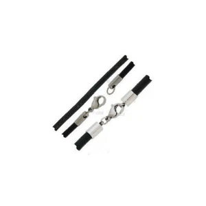3 o 4mm Lederband Kette Halskette,Collier,316L Edelstahl Verschluss Karabiner,c6 - Picture 1 of 1