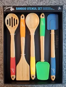 NIB Fiesta 5 piece Bamboo and Silicone Utensil Set - Picture 1 of 5