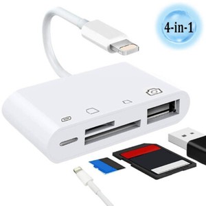 4 in 1 USB Camera Connection Micro SD TF Card Reader Adapter for iPad iPhone IOS