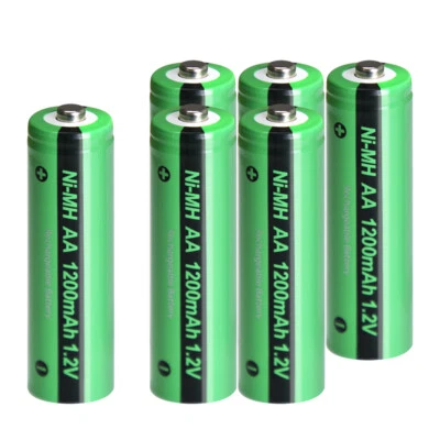 6pcs Rechargeable AA Batteries 1.2V 1200mAh Ni-MH Battery for Solar Light - Image 1 of 4
