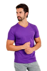 BARABAS Men's Basic Solid Color Premium V-neck T-shirts TV216 - Picture 1 of 35