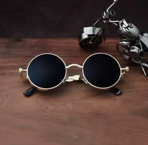 Vintage Steampunk Flip Sunglasses Retro Round Metal Sun Glasses for Men and Wome - Picture 1 of 4