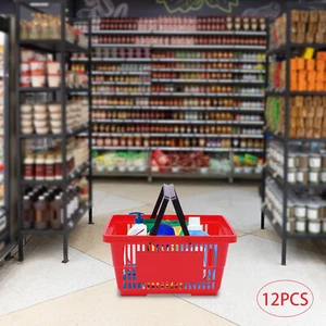 12 Handle Shopping Basket,Handheld Retail Store Shopping Baskets 18L/4.7gal - Picture 1 of 12