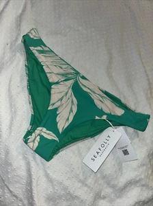 NEW Seafolly Fleur Hipster Bikini Bottoms Jade Floral Print Size 10 RRP £40 - Picture 1 of 7