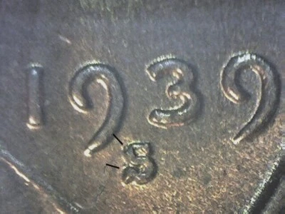1939-S LINCOLN WHEAT CENT RPM #2 S OVER S GEM BU     ALL - Image 1 of 4