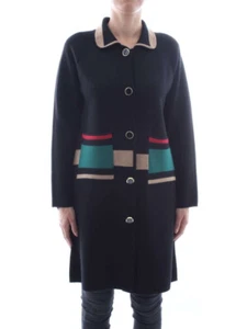 ALPHA STUDIO Womens Merinos Wool Dark Blue Coat AD08 S.M G3/49 - Picture 1 of 1