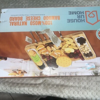 Plato para servir tabla de queso House Ur Home 2 bandejas de cerámica 1 abridor de vino 6 tenedores Foto 1 de 4