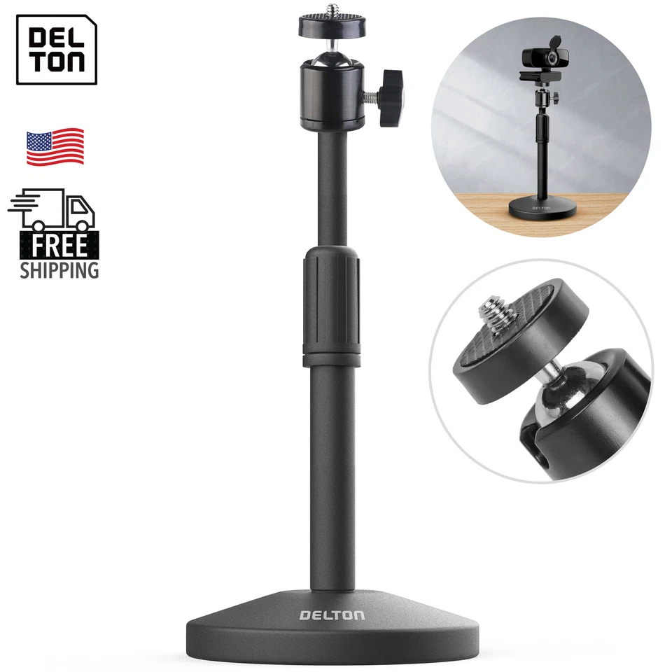Delton T301 360° Webcam Stand, Camera Stand for Video Calls/Streaming - Black - Image 1 of 4